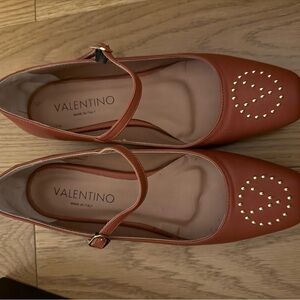 Valentino by Mario Valentino Women's Tan Studded Flats